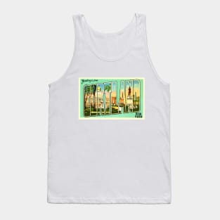 Greetings from Cortland New York - Vintage Large Letter Postcard Tank Top